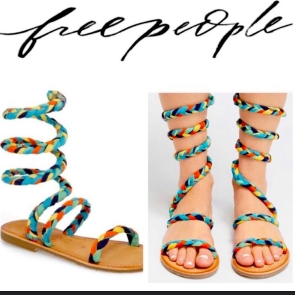 Free People‎ Havana Wrap Gladiator Sandals Size 38 multicolored